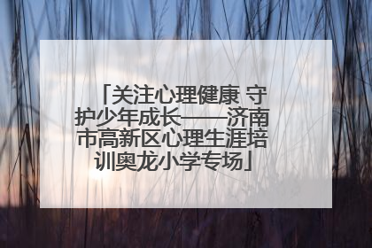 关注心理健康 守护少年成长——济南市高新区心理生涯培训奥龙小学专场