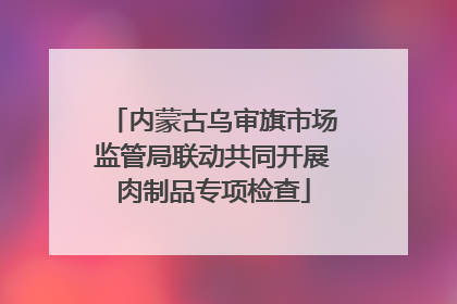 内蒙古乌审旗市场监管局联动共同开展肉制品专项检查