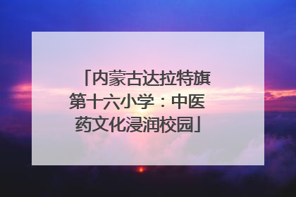 内蒙古达拉特旗第十六小学：中医药文化浸润校园