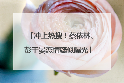 冲上热搜！蔡依林、彭于晏恋情疑似曝光