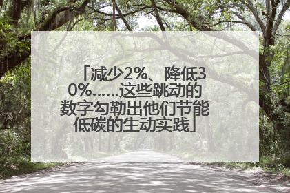 减少2%、降低30%……这些跳动的数字勾勒出他们节能低碳的生动实践