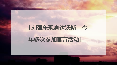 刘强东现身达沃斯，今年多次参加官方活动