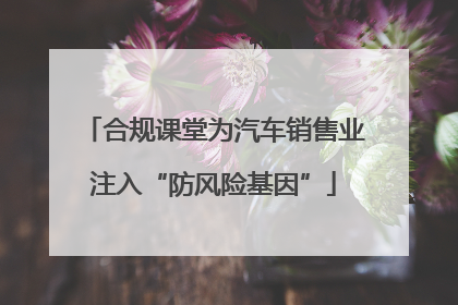 合规课堂为汽车销售业注入“防风险基因”