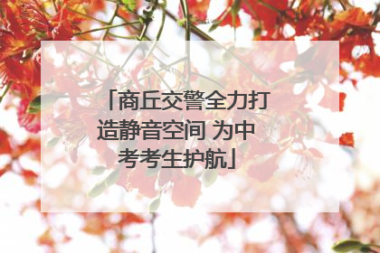 商丘交警全力打造静音空间 为中考考生护航