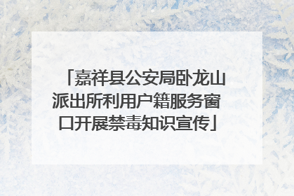 嘉祥县公安局卧龙山派出所利用户籍服务窗口开展禁毒知识宣传