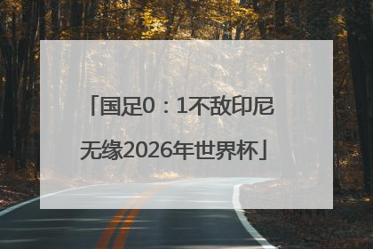 国足0：1不敌印尼 无缘2026年世界杯