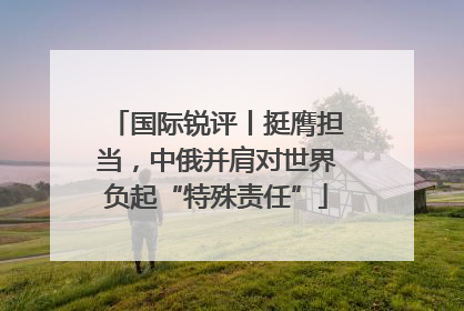 国际锐评丨挺膺担当，中俄并肩对世界负起“特殊责任”