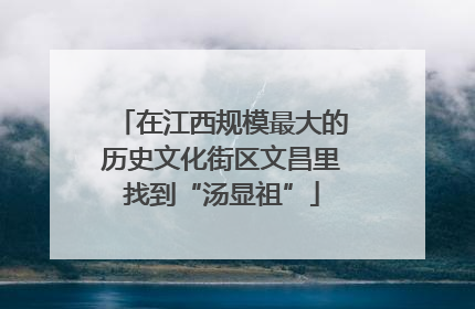 在江西规模最大的历史文化街区文昌里找到“汤显祖”