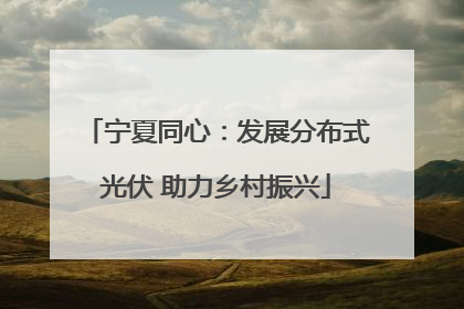 宁夏同心：发展分布式光伏 助力乡村振兴
