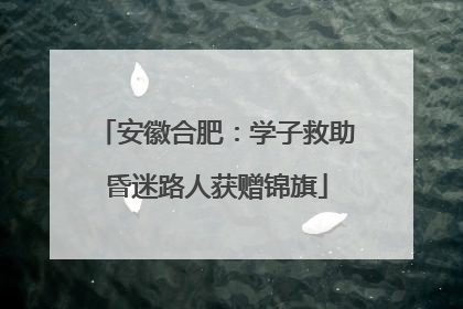 安徽合肥：学子救助昏迷路人获赠锦旗