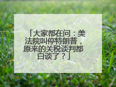 大家都在问：美法院叫停特朗普，原来的关税谈判都白谈了？