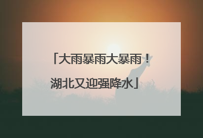 大雨暴雨大暴雨！湖北又迎强降水