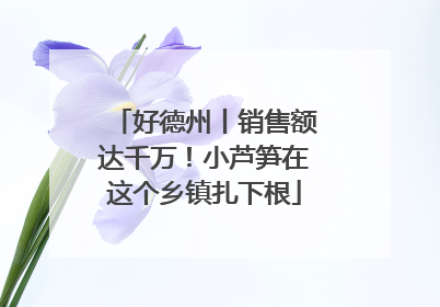 好德州丨销售额达千万！小芦笋在这个乡镇扎下根