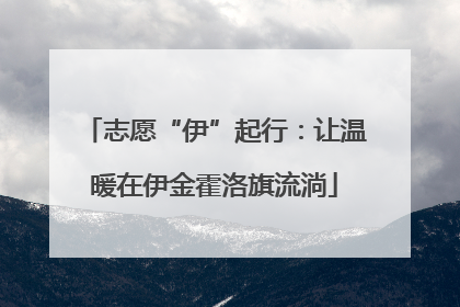 志愿“伊”起行：让温暖在伊金霍洛旗流淌