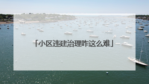 小区违建治理咋这么难