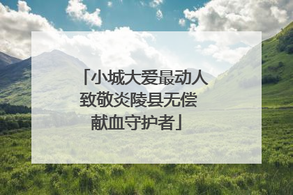 小城大爱最动人 致敬炎陵县无偿献血守护者