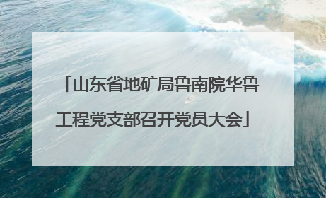 山东省地矿局鲁南院华鲁工程党支部召开党员大会