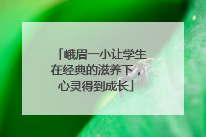 峨眉一小让学生在经典的滋养下，心灵得到成长