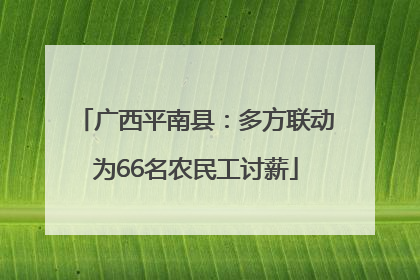 广西平南县：多方联动为66名农民工讨薪