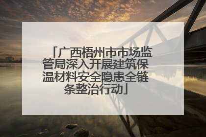 广西梧州市市场监管局深入开展建筑保温材料安全隐患全链条整治行动