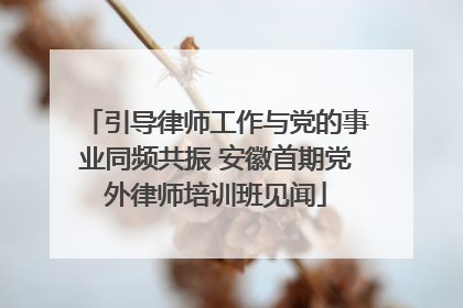 引导律师工作与党的事业同频共振 安徽首期党外律师培训班见闻