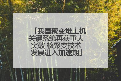 我国聚变堆主机关键系统再获重大突破 核聚变技术发展进入加速期