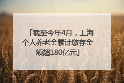 截至今年4月，上海个人养老金累计缴存金额超180亿元