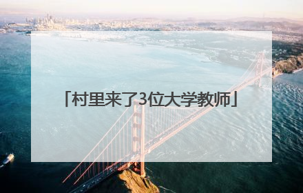 村里来了3位大学教师