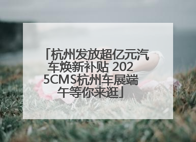 杭州发放超亿元汽车焕新补贴 2025CMS杭州车展端午等你来逛