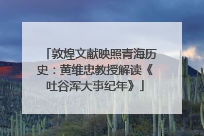 敦煌文献映照青海历史：黄维忠教授解读《吐谷浑大事纪年》