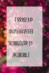 敦煌10余万亩农田实现高效节水灌溉