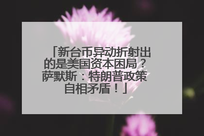新台币异动折射出的是美国资本困局？萨默斯：特朗普政策自相矛盾！