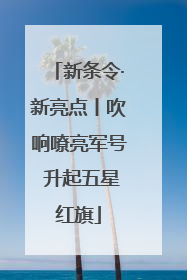 新条令·新亮点丨吹响嘹亮军号 升起五星红旗