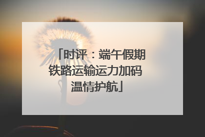 时评：端午假期铁路运输运力加码 温情护航