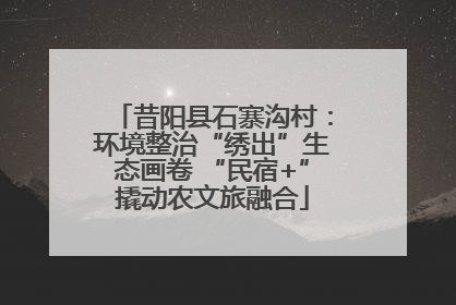 昔阳县石寨沟村：环境整治“绣出”生态画卷 “民宿+”撬动农文旅融合