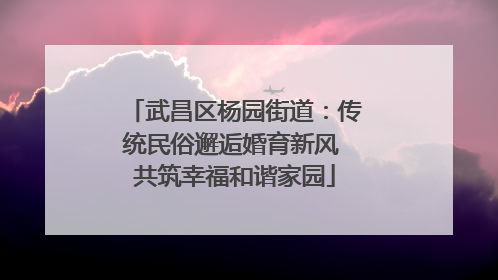 武昌区杨园街道：传统民俗邂逅婚育新风 共筑幸福和谐家园