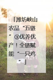 潍坊峡山农品“五链”③优养优产！全链赋能“一只鸡”