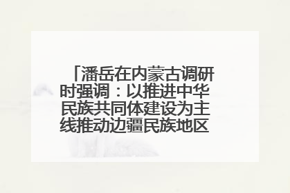 潘岳在内蒙古调研时强调：以推进中华民族共同体建设为主线推动边疆民族地区高质量发展