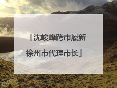 沈峻峰跨市履新徐州市代理市长