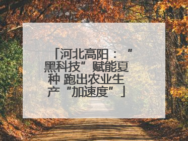 河北高阳：“黑科技”赋能夏种 跑出农业生产“加速度”