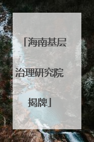 海南基层治理研究院揭牌