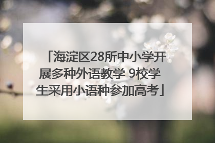 海淀区28所中小学开展多种外语教学 9校学生采用小语种参加高考