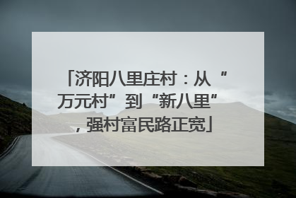 济阳八里庄村：从“万元村”到“新八里”，强村富民路正宽
