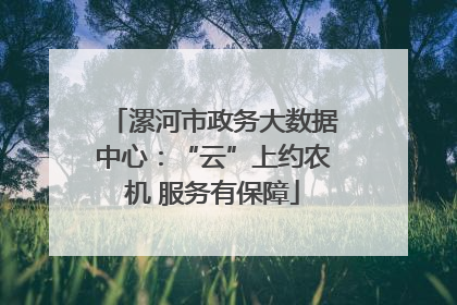 漯河市政务大数据中心：“云”上约农机 服务有保障