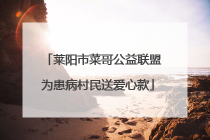 莱阳市菜哥公益联盟为患病村民送爱心款