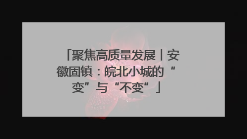 聚焦高质量发展丨安徽固镇：皖北小城的“变”与“不变”