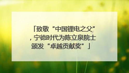 致敬“中国锂电之父”，宁德时代为陈立泉院士颁发“卓越贡献奖”