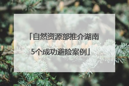 自然资源部推介湖南5个成功避险案例