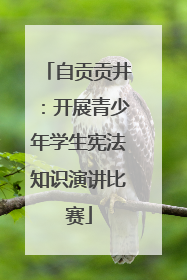 自贡贡井：开展青少年学生宪法知识演讲比赛