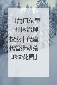 角门东里三社区治理探索｜代建代管推动荒地变花园